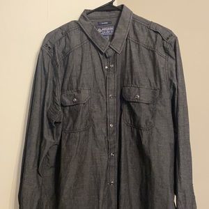American Rag Gray button down shirt men XL EUC